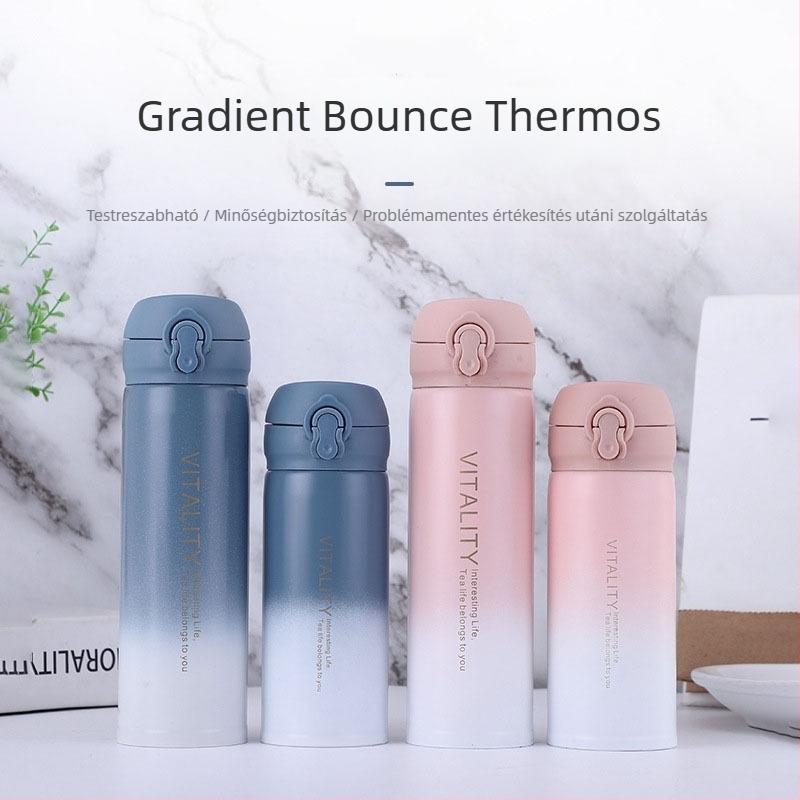 Rozsdamentes acélból készült gradient mini vákuumos pohár, hordozható, kreatív dizájn