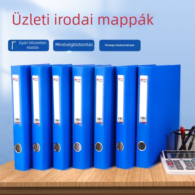 Kék A4 gyorskioldó irattartó, 3- és 4 lyukas, dokumentumok tárolására, irodai kellék