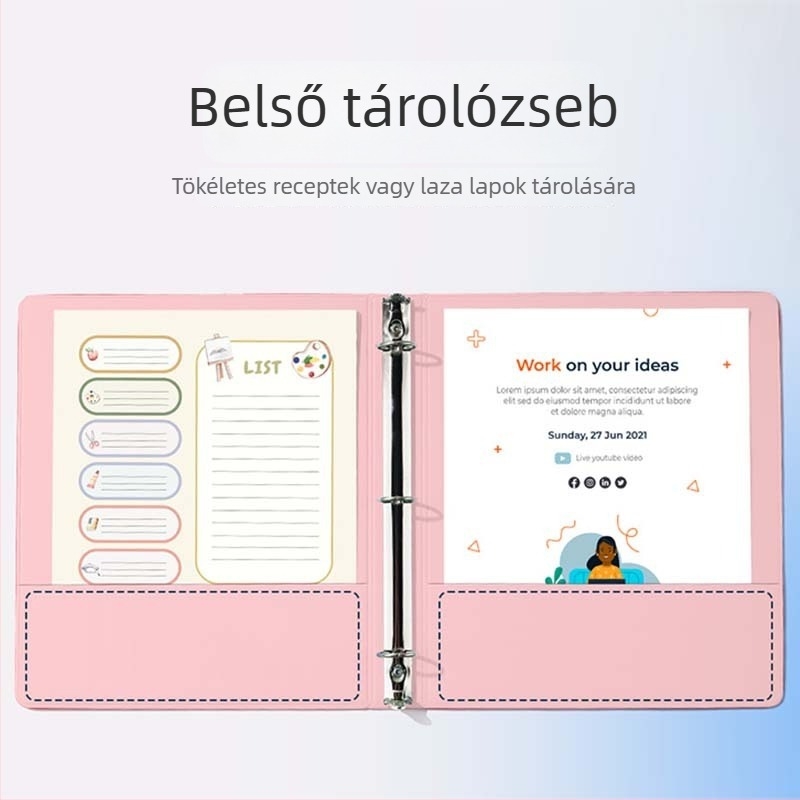 A4 méretű PP irattartó beillesztőoldalakkal, professzionális fájl szervező, testre szabható