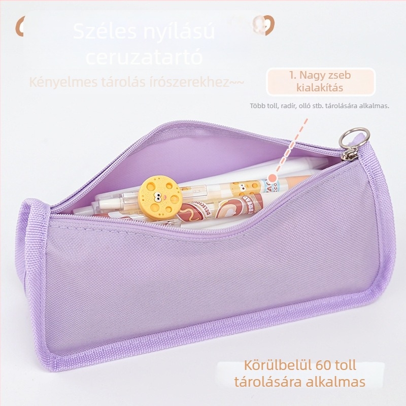 Minimalista tolltartó logónyomtatással, általános iskolásoknak, nagy kapacitású, japán stílusú tároló táska mintázattal
