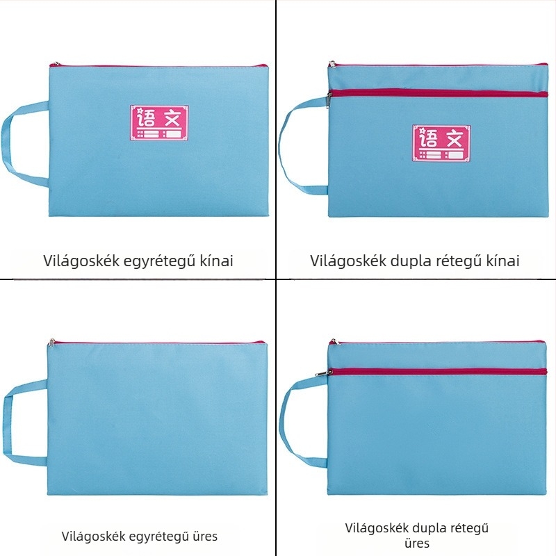 A4-es vízálló irattartó táska cipzárral — egy rétegű iskolai dokumentum rendező, papírok és dolgozatok számára, nyomtatható