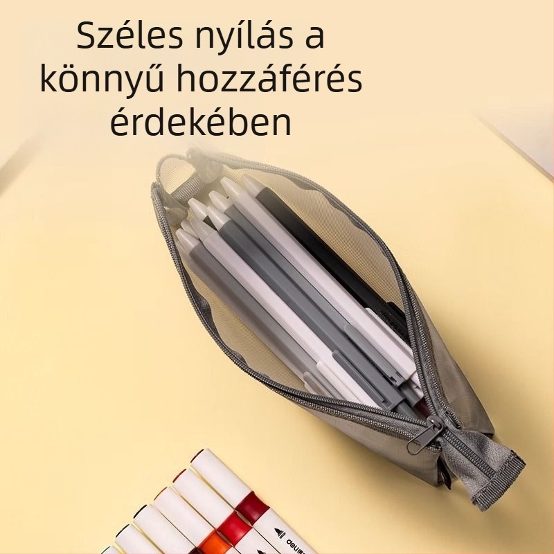 Deli BC347 átlátszó hálós tolltartó, iskolai vizsgákhoz