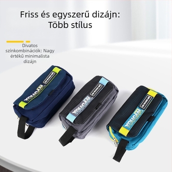 Boyi nagy kapacitású tolltartó fogantyúval, foltálló, többszintű tárolás, sportos stílus, középiskolás és gimnáziumi fiúknak