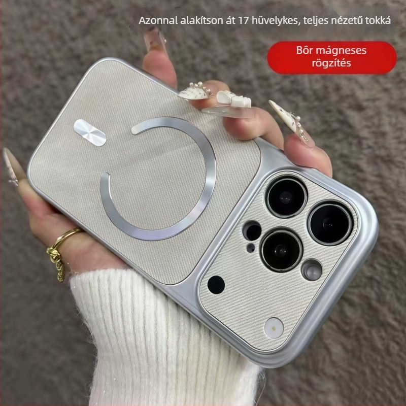 TPU puha tok iPhone 17 Pro Maxhoz, matt felület, mágneses rögzítés, ütésálló és ujjlenyomat-mentes