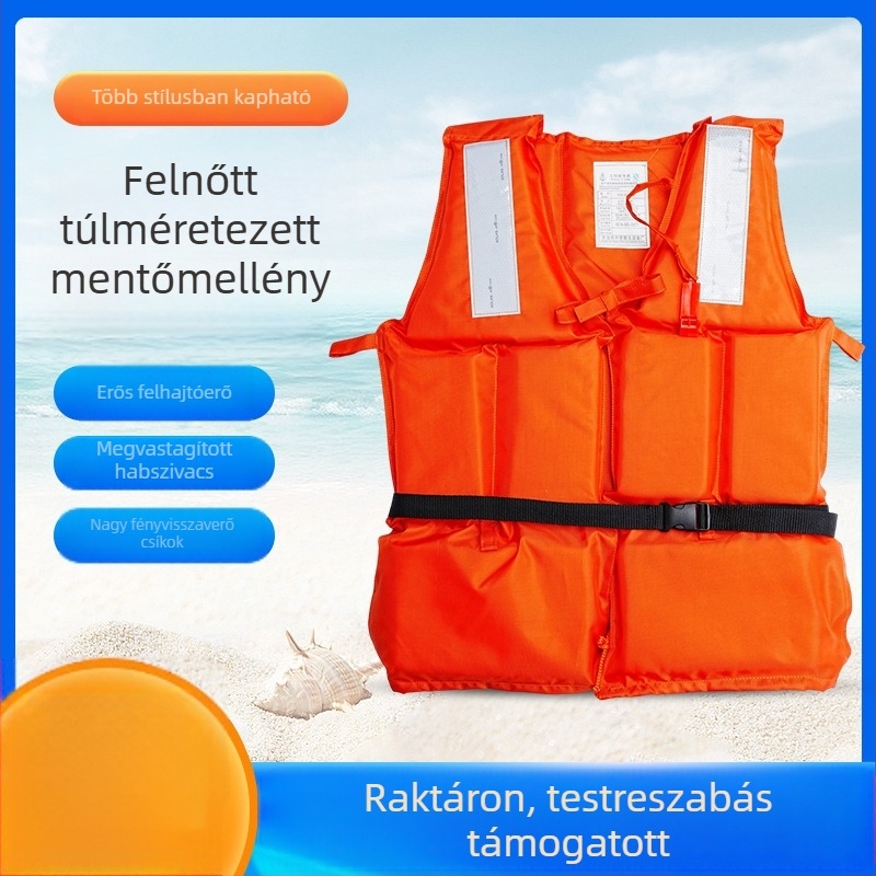 Csónakhasználatra szánt felnőtt mentőmellény, nagy méret, nemzeti szabvány, magas úszóerő, raftinghoz és mentéshez