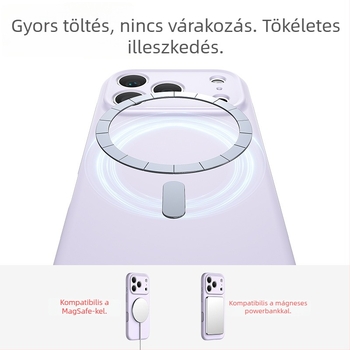 iPhone 17 Pro Maxhoz készült folyékony szilikon mágneses tok, teljes védelem, pontos kivágások és integrált gombtervezés