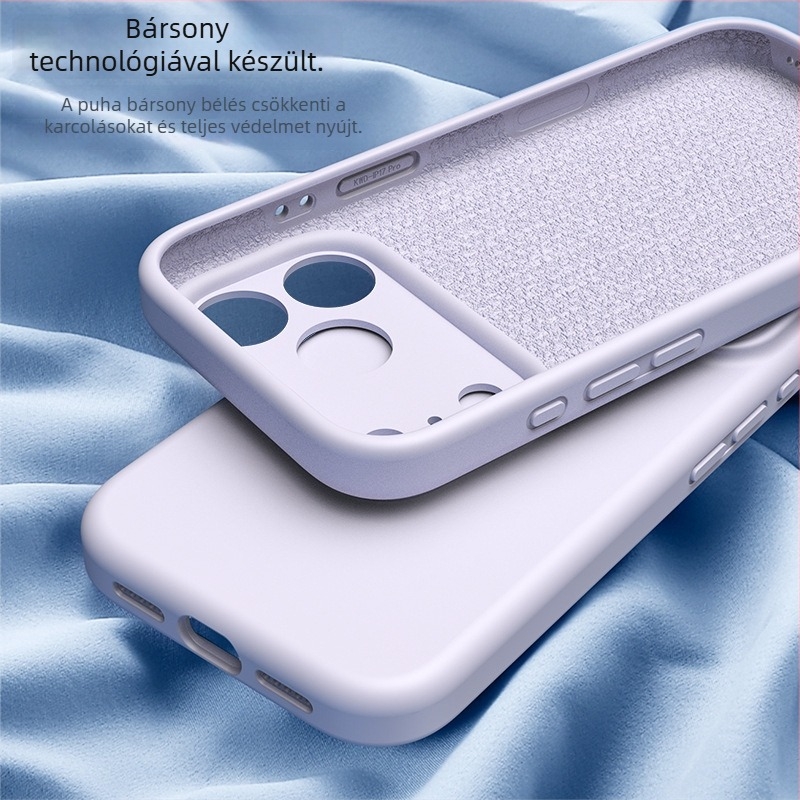 iPhone 17 Pro Maxhoz készült folyékony szilikon mágneses tok, teljes védelem, pontos kivágások és integrált gombtervezés