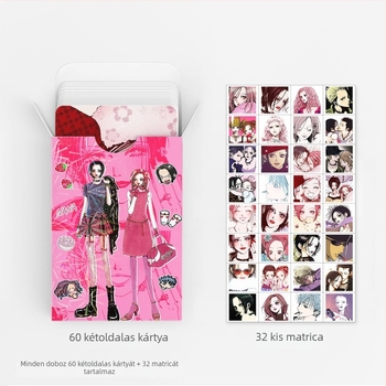 Nana 92 darabos anime kártya készlet: nagy felbontású színes fotókártyák, Nana matricák, 2D LOMO üdvözlőlapok