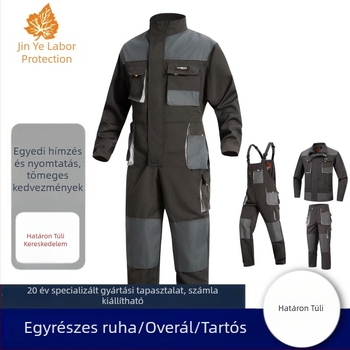 Férfi munkaruházat tavasz-őszi, hosszú ujjú, több zseb, kopásálló poliészter, műhelyhez
