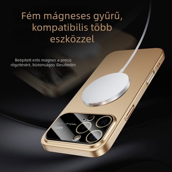 iPhone 17 Pro mágneses matt tok nagy ablakkal, ütésálló