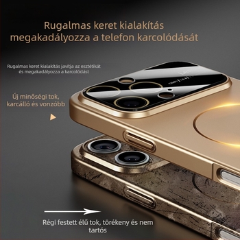 iPhone 17 Pro mágneses matt tok nagy ablakkal, ütésálló