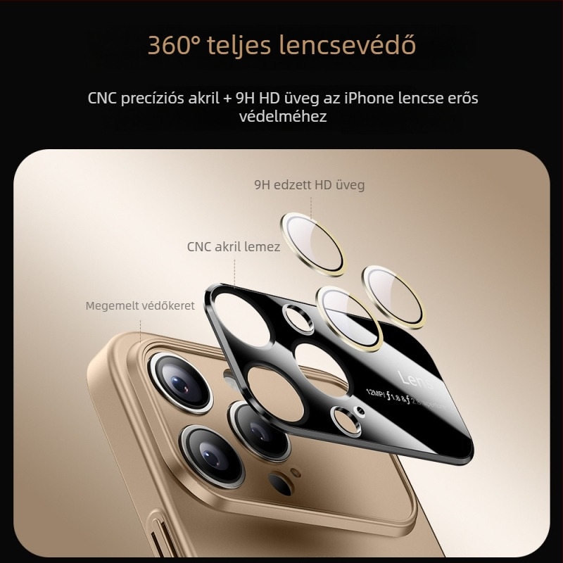 iPhone 17 Pro mágneses matt tok nagy ablakkal, ütésálló