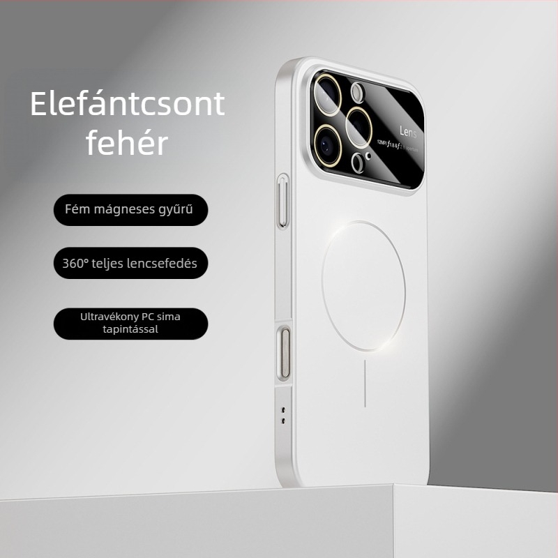 iPhone 17 Pro mágneses matt tok nagy ablakkal, ütésálló