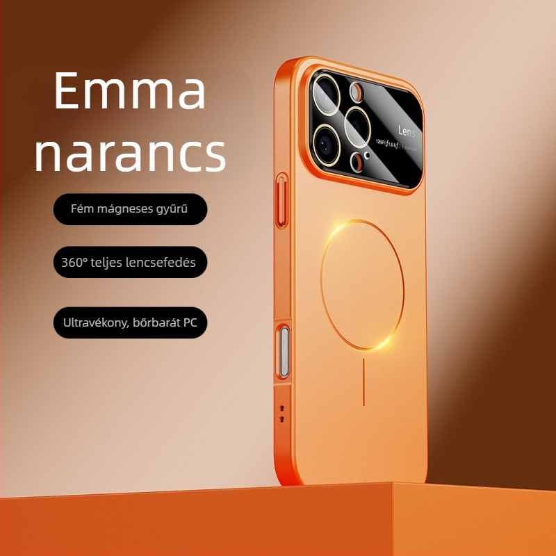 iPhone 17 Pro mágneses matt tok nagy ablakkal, ütésálló