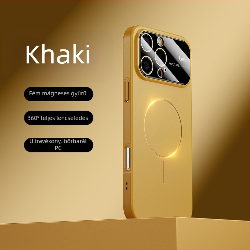 iPhone 17 Pro mágneses matt tok nagy ablakkal, ütésálló