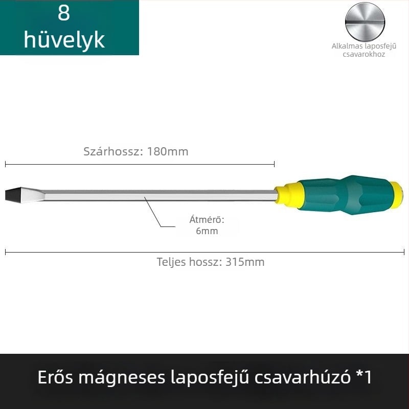 Átható mágneses csavarhúzó, ultrakemény ipari ütőcsavarhúzó, lapos és kereszthorny fejű nehéz kivitel