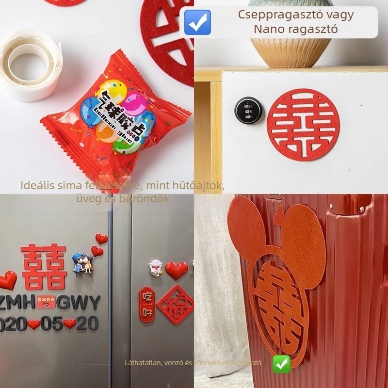 Esküvői nano kétoldalas ragasztószalag dekorációhoz, textilalapú ragasztó, erős tapadás, nyom nélkül