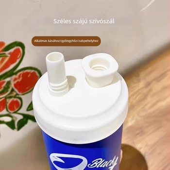 316-os rozsdamentes acél termoszos pohár, vastag szívócsővel, kása, szója tej és gyöngy tea számára, hordozható az irodába