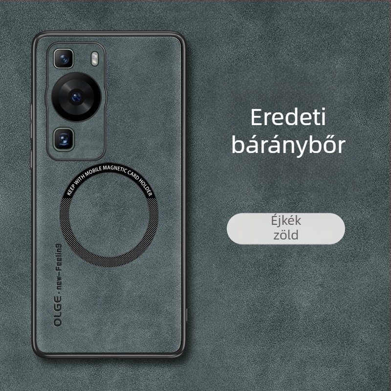 Huawei P60, Pura70Pro és P40/P50 – teljes lefedettségű puha tok, szilikon + műbőr, MagSafe mágneses védelem