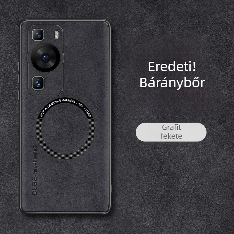 Huawei P60, Pura70Pro és P40/P50 – teljes lefedettségű puha tok, szilikon + műbőr, MagSafe mágneses védelem