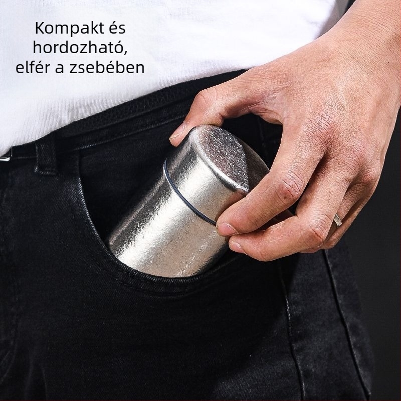 Üzleti használatra szánt tiszta titán pohár, kompakt vákuum-szigetelt termosz, kültéri mini zseb pohár duplafalas kialakítással