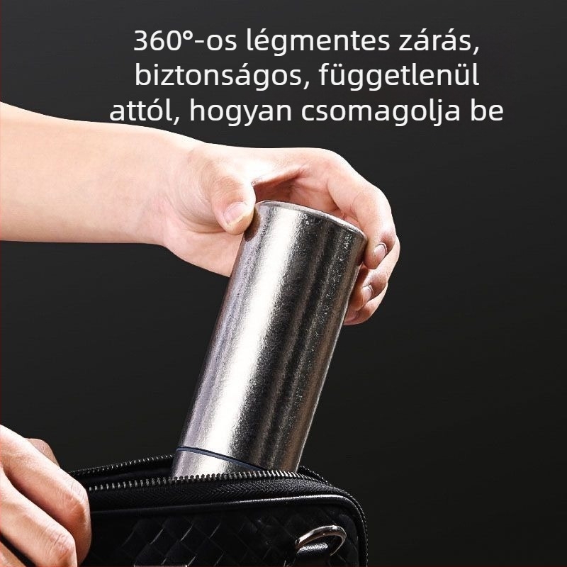 Üzleti használatra szánt tiszta titán pohár, kompakt vákuum-szigetelt termosz, kültéri mini zseb pohár duplafalas kialakítással