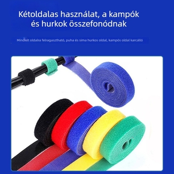 20 mm öntapadó Velcro pántok, teljes tekercs, kétoldalas, kampó- és hurkolt integrált pántok, nylon Velcro zárók, kábelkezelő pántok