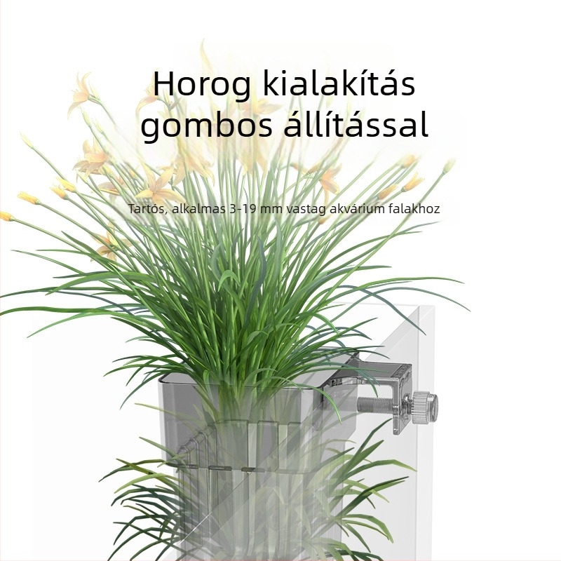 Akril anyagú hidroponikus ültetőkosár akváriumhoz, falra szerelhető dísz