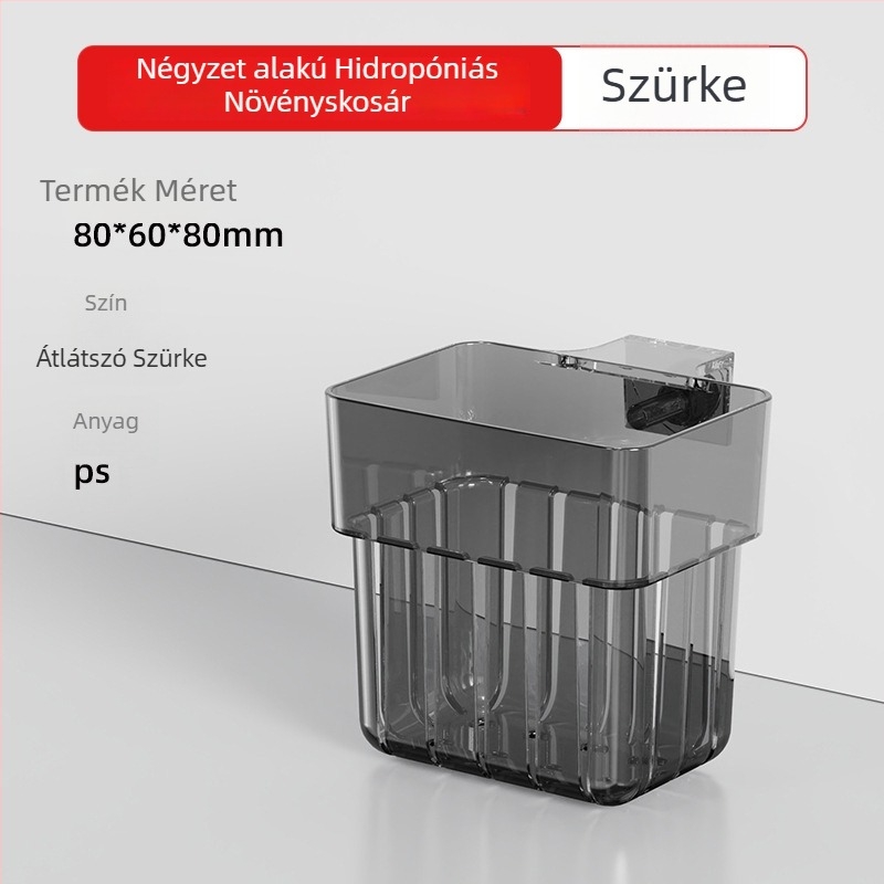 Akril anyagú hidroponikus ültetőkosár akváriumhoz, falra szerelhető dísz