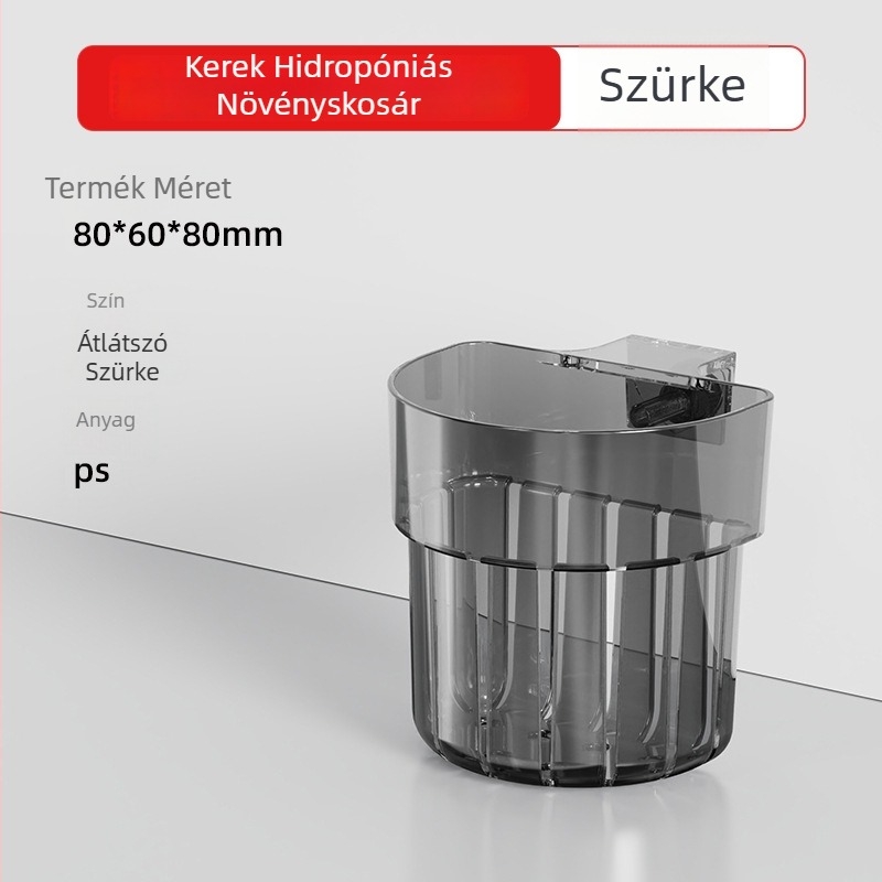 Akril anyagú hidroponikus ültetőkosár akváriumhoz, falra szerelhető dísz