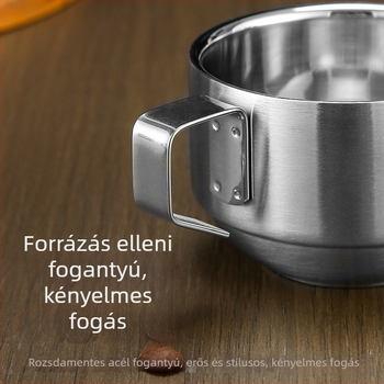Rozsdamentes acélból készült kávés pohár, dupla falú, szabadtéri kempingezéshez és túrázáshoz