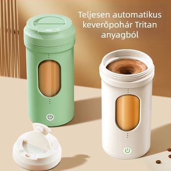 Elektromos keverő pohár USB töltéssel, nagy hőmérséklet-álló, szivárgásmentes, Tritan anyagú, protein shake-ekhez és smoothie-khoz