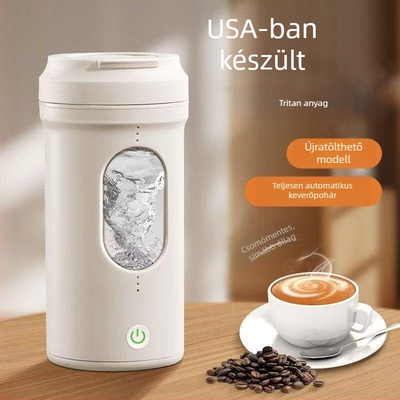Elektromos keverő pohár USB töltéssel, nagy hőmérséklet-álló, szivárgásmentes, Tritan anyagú, protein shake-ekhez és smoothie-khoz