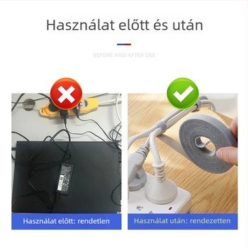 Kétoldalú Velcro-szalag adatkáblek rendezésére, nylon Velcro-szalag, állítható