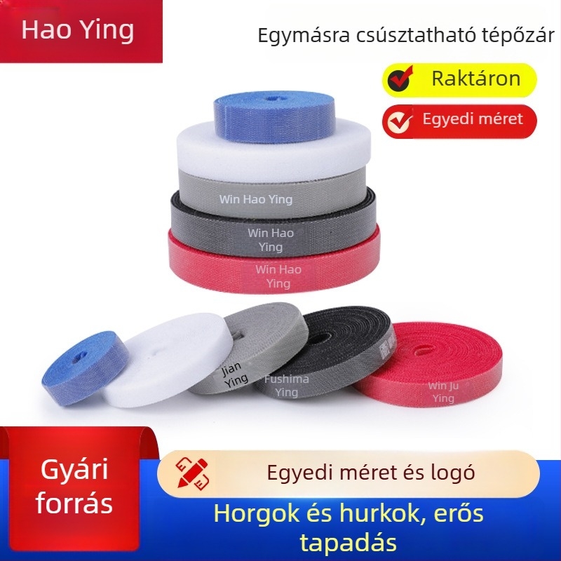 Kétoldalú Velcro-szalag adatkáblek rendezésére, nylon Velcro-szalag, állítható