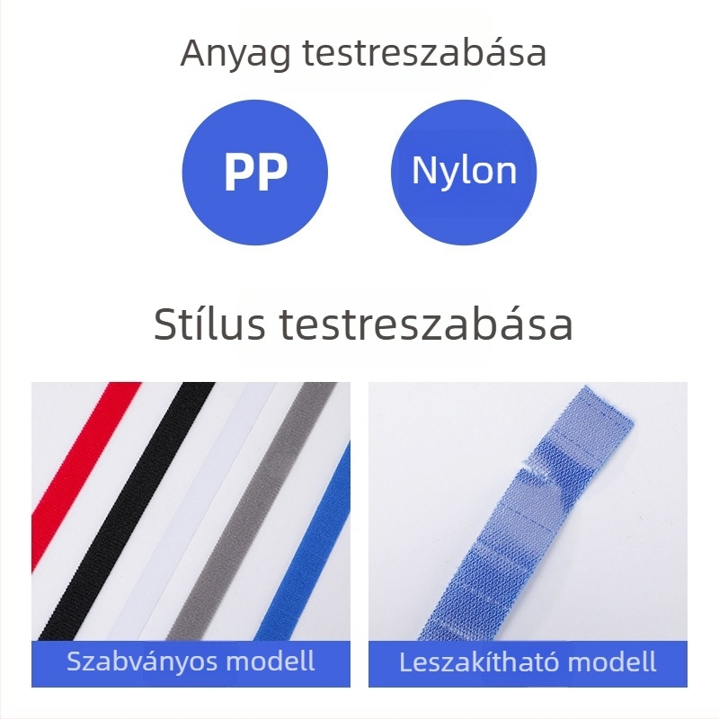 Kétoldalú Velcro-szalag adatkáblek rendezésére, nylon Velcro-szalag, állítható