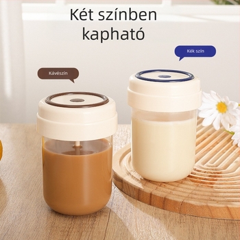 Elektromos automata keverőpohár egy gombbal – kávé- és tejpor shaker, élelmiszer-minőségű műanyag