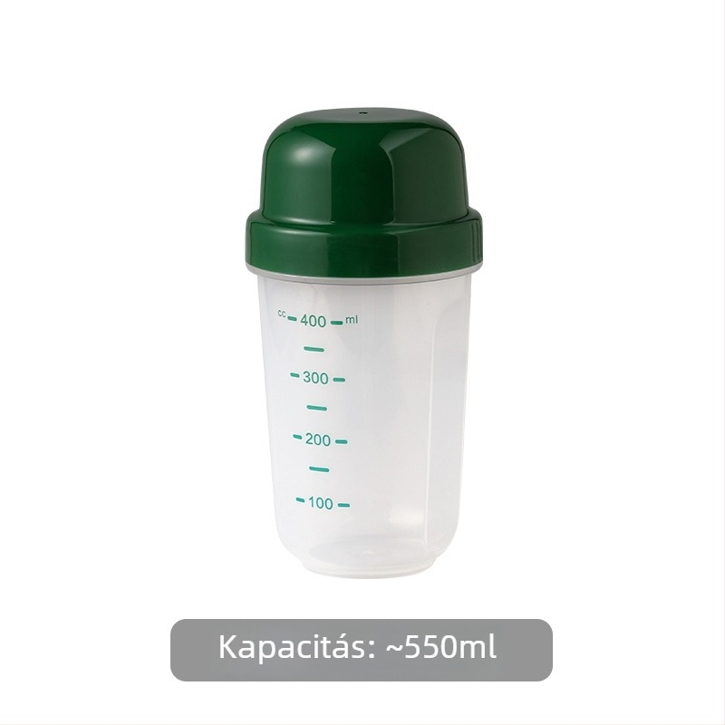 Műanyag pohár kanállal irodai használatra, reggelire zabpehellyel és tejjel, nagy kapacitású fehérje-shaker