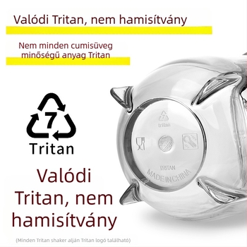 Szabadalmaztatott Tritan anyagú shaker, 500 ml, proteinporkészítéshez, átlátszó sportos pohár