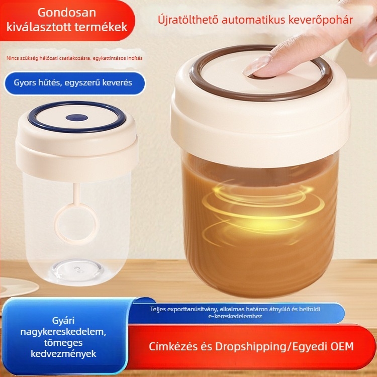 Egygombos automata keverő pohár kávéhoz és tejporhoz, élelmiszer-minőségű anyagokból