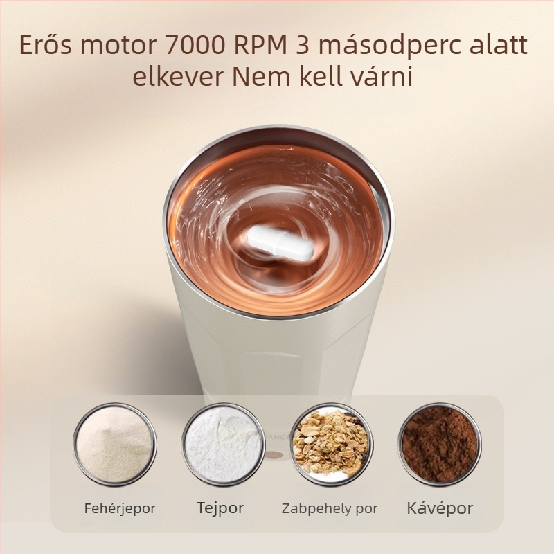 Elektromos, újratölthető, hordozható shaker pohár – automatikus keverés, kávéhoz és fehérje shake-hez (mini otthoni pohár)