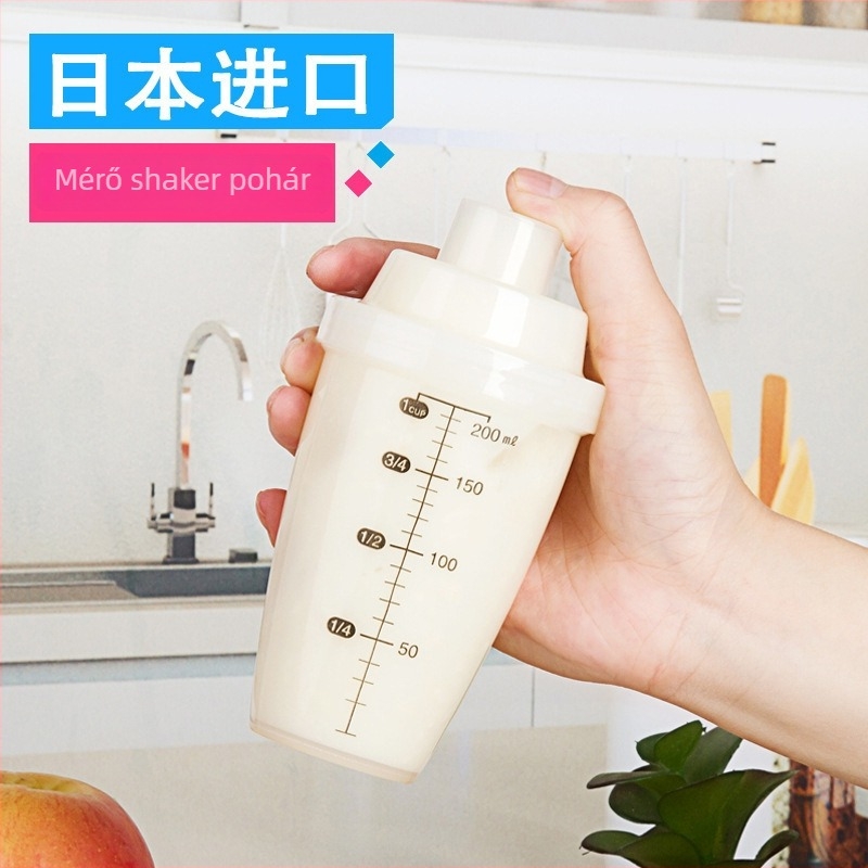KOKUBO fehérje por shaker, pohár milkshake és tej-tea számára, mérőskálával