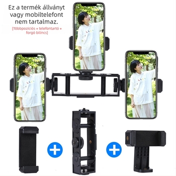 Asztali telefon élő közvetítésre szolgáló állvány három pozícióban és kettős pozícióban rögzítővel, hordozható többfunkciós tripod
