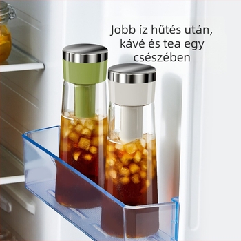 Boroszilikát üvegből készült hideg kávé- és tea készítő edény, kültéri, hordozható, hőálló