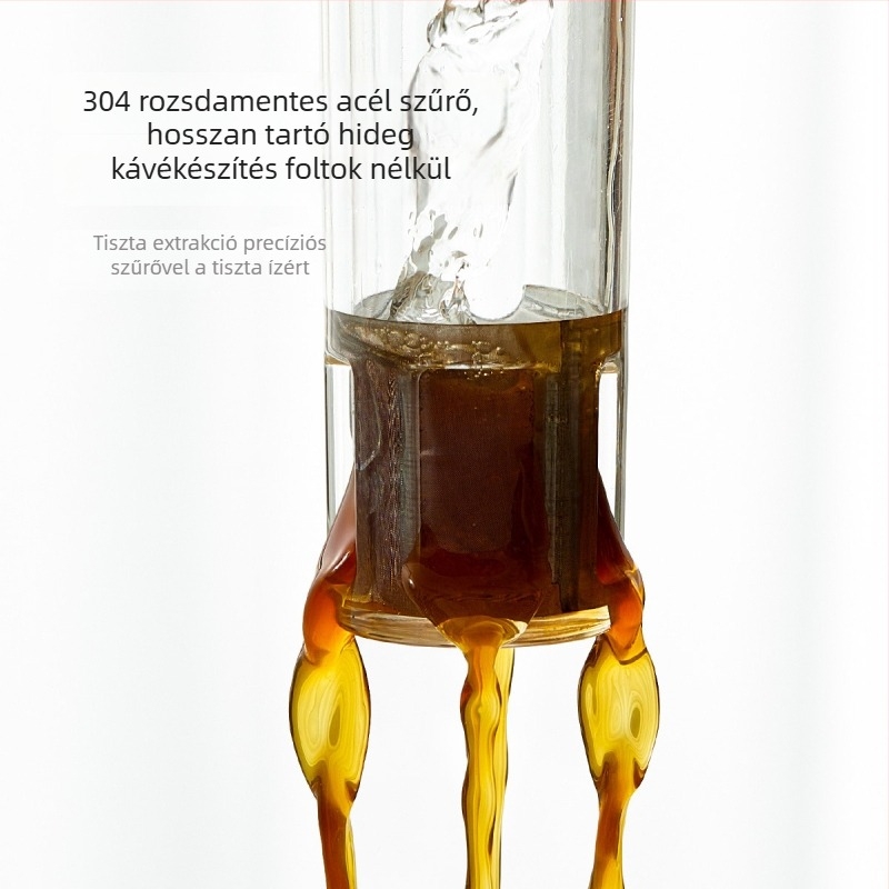 Boroszilikát üvegből készült hideg kávé- és tea készítő edény, kültéri, hordozható, hőálló