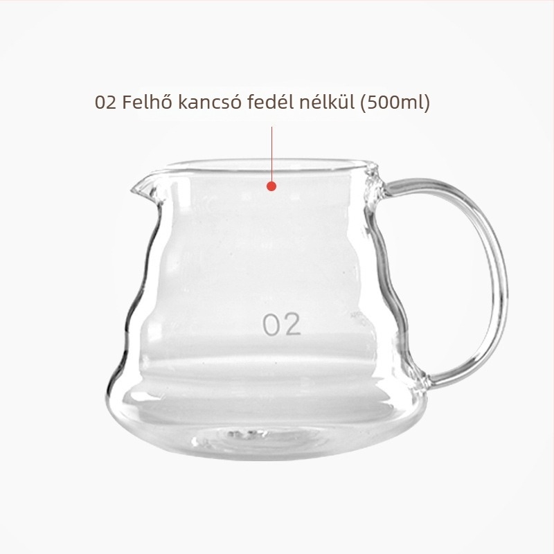 Cloud-sorozat kézi kávéfőző kanna, vastag hőálló üveg, jégcsepp szűrő, V60-as kézi öntés, kis bögrécske, melegíthető