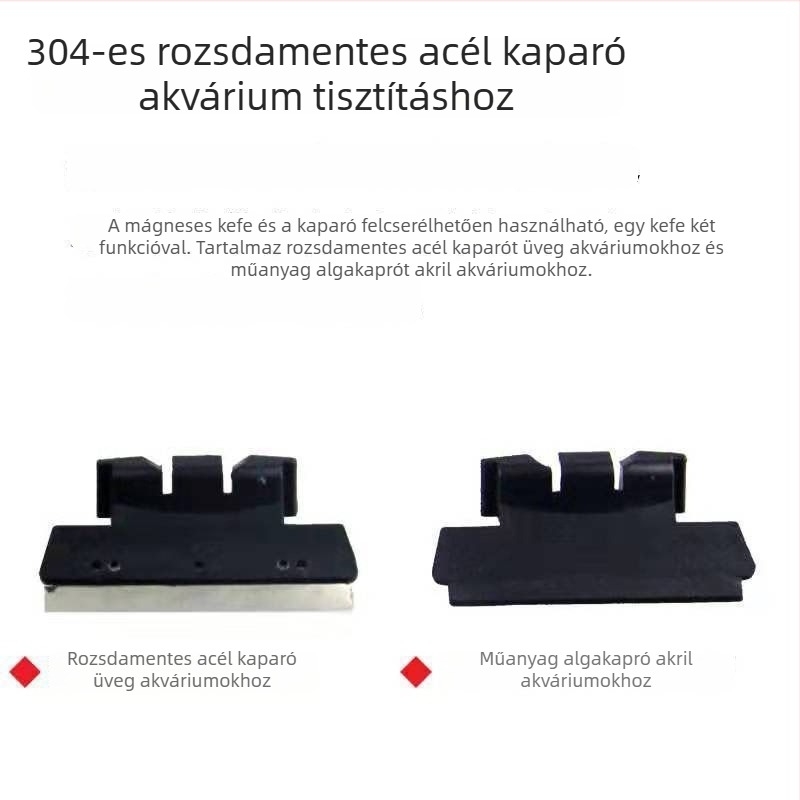 Erős mágneses tisztítóecset akvárium üvegéhez, dupla oldalú algamentesítő kefével