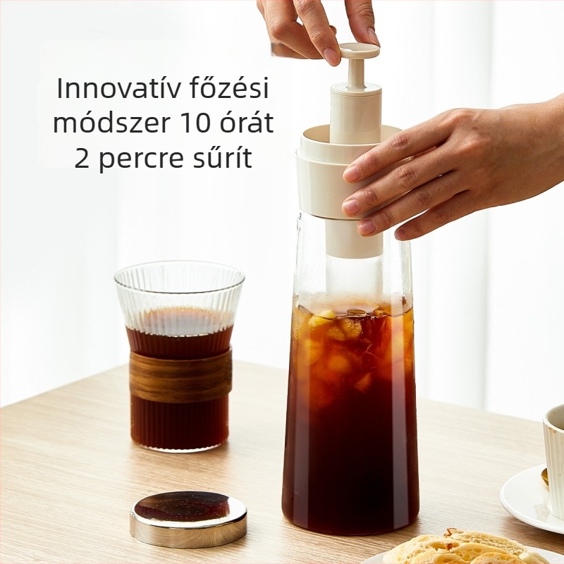 Hideg kivonó készlet boroszilikát üvegből: teáskanna hideg kávéhoz, hideg kávés pohár, hideg víz palack, gyümölcs tea palack