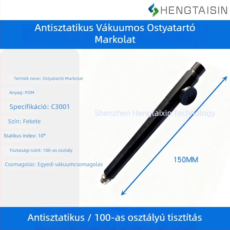 Waferekhez vákuum toll, POM anyag, anti‑statikus, sav- és lúgálló, modell C3001, Ø12 mm