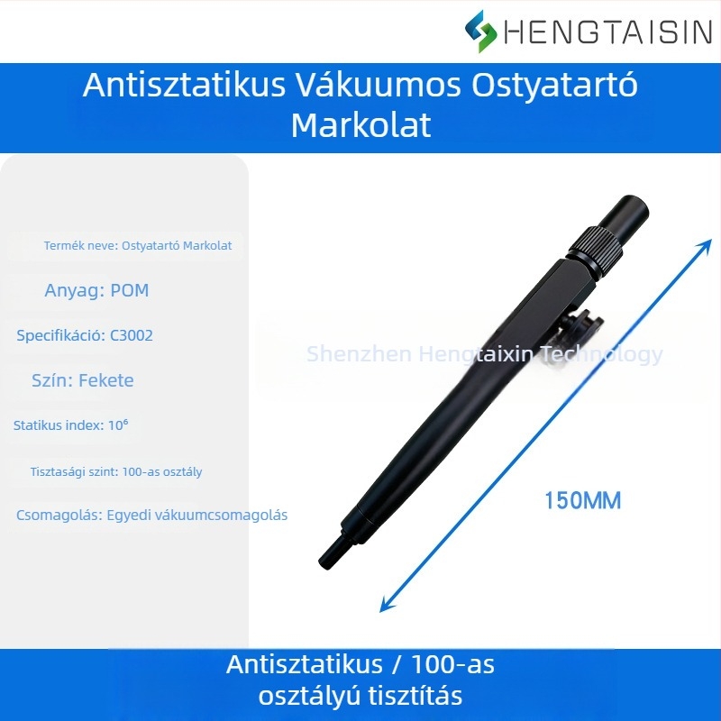 Waferekhez vákuum toll, POM anyag, anti‑statikus, sav- és lúgálló, modell C3001, Ø12 mm
